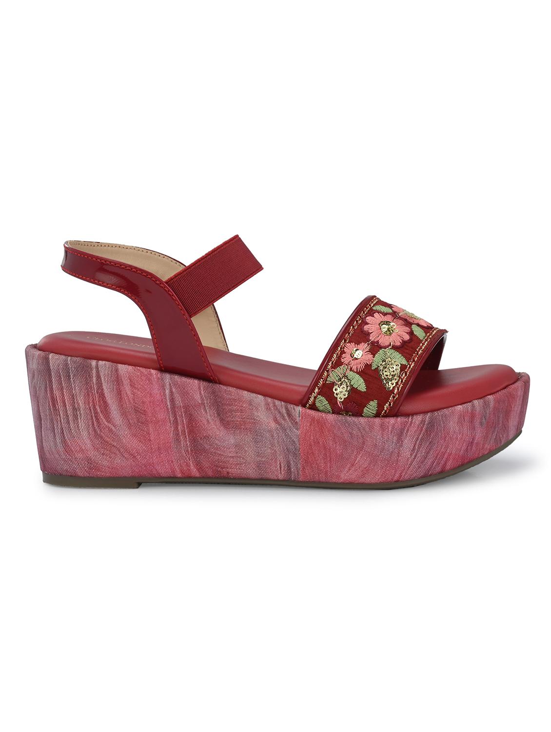 women embroidered back strap wedge - 21950269 - Standard Image - 3