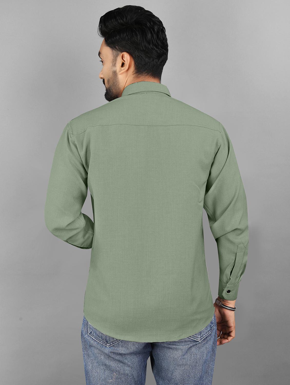 men embroidered long sleeve regular fit casual shirt - 21950301 - Standard Image - 3