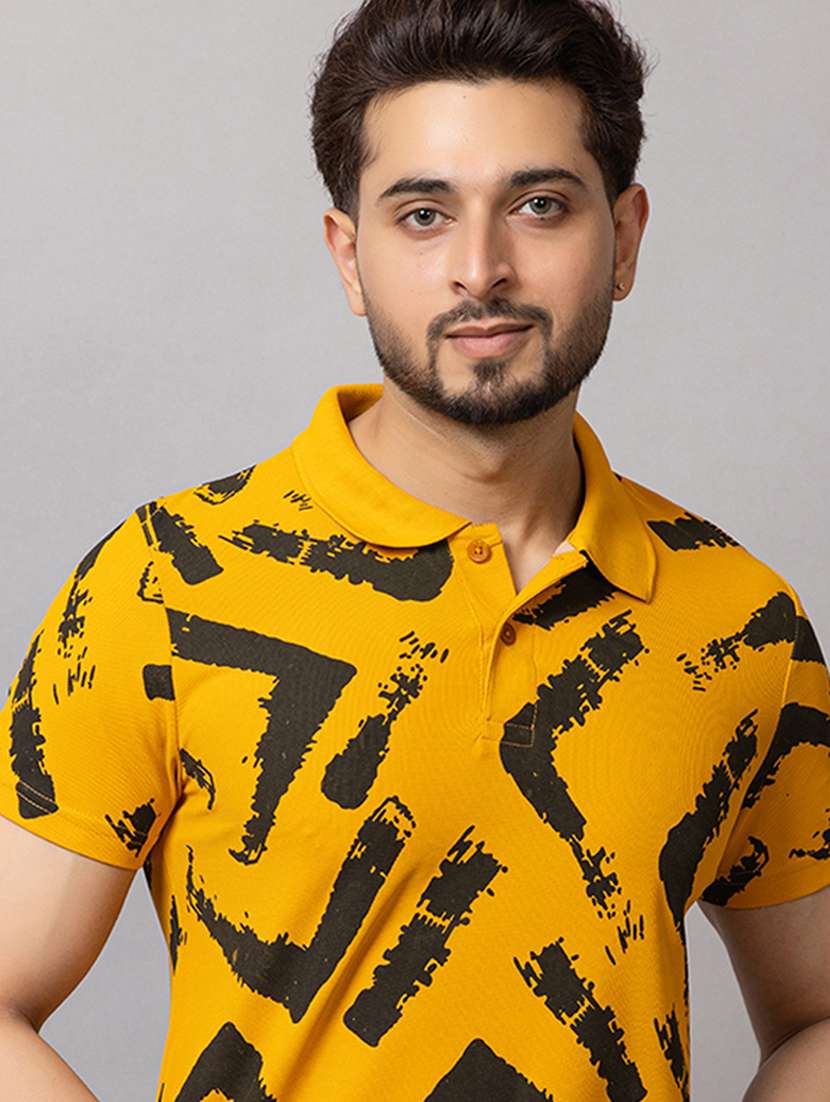 men printed short sleeve regular fit polo t-shirt - 21950322 - Zoom Image - 0