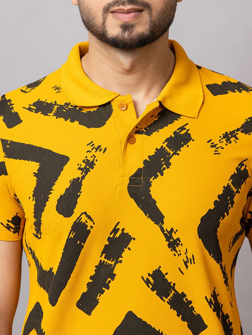 men printed short sleeve regular fit polo t-shirt - 21950322 - Standard Image - 3
