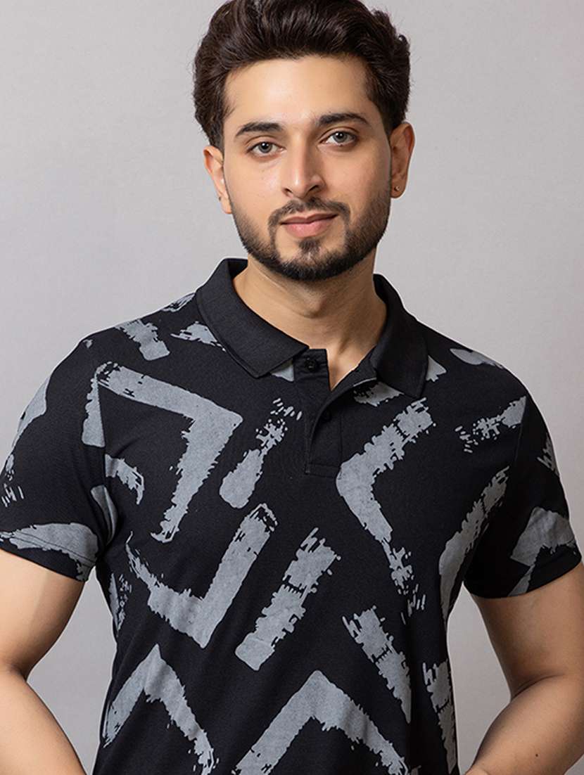 men printed short sleeve regular fit polo t-shirt - 21950323 - Standard Image - 3