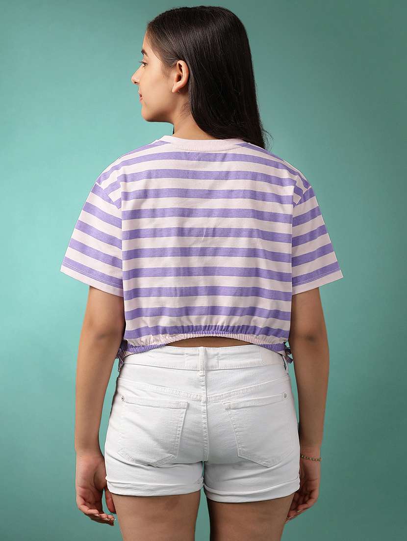 girls striped short sleeve cops top - 21951157 -  Standard Image - 3