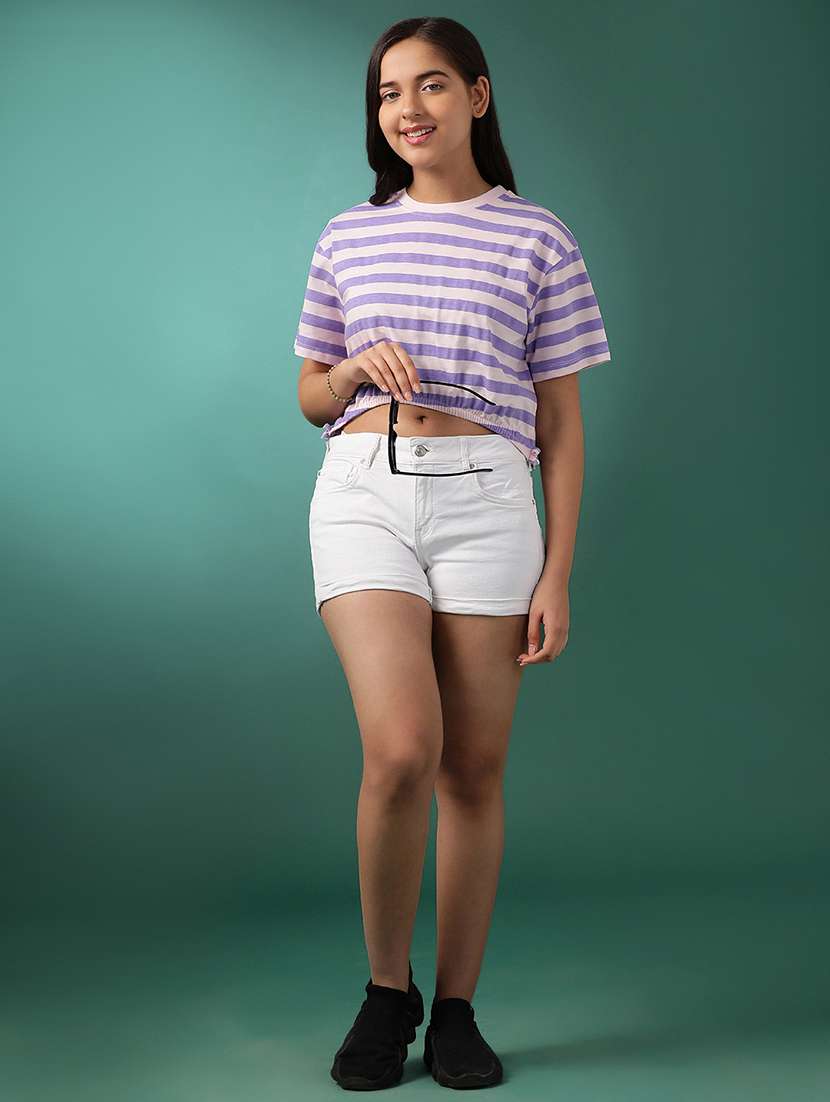 girls striped short sleeve cops top - 21951157 -  Standard Image - 5