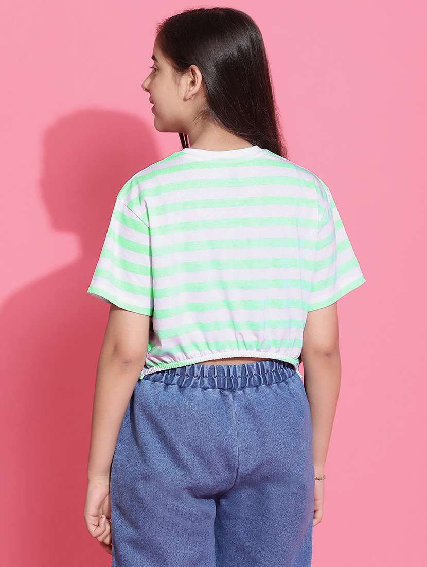 girls striped short sleeve cops top - 21951159 -  Standard Image - 3