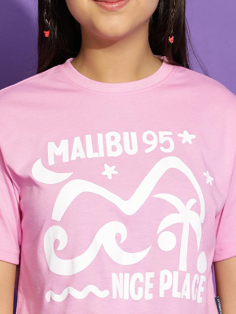 girls printed short sleeve crop tee - 21951165 - Standard Image - 5