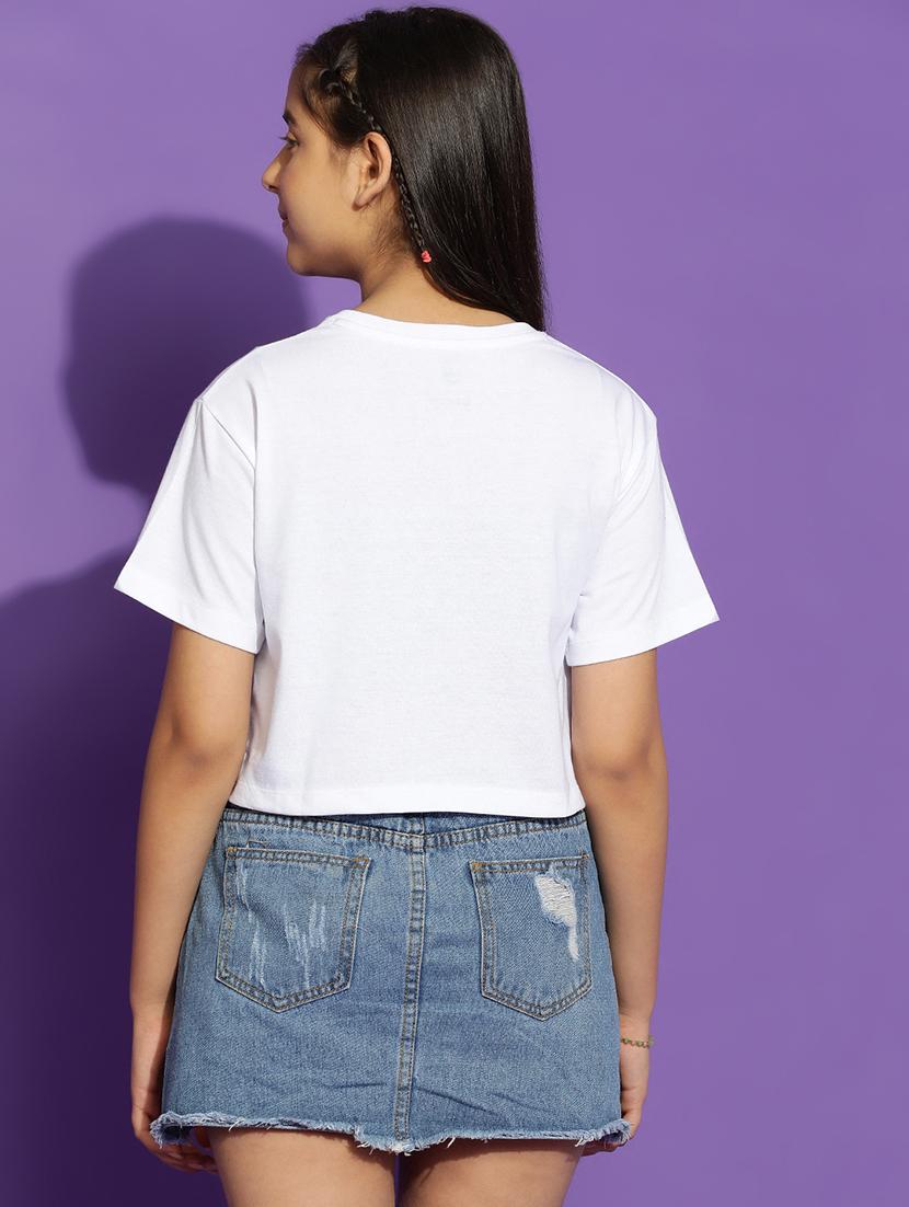 girls printed short sleeve crop tee - 21951167 - Standard Image - 3