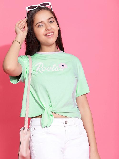 girls printed short sleeve crop tee - 21951173 - Standard Image - 0
