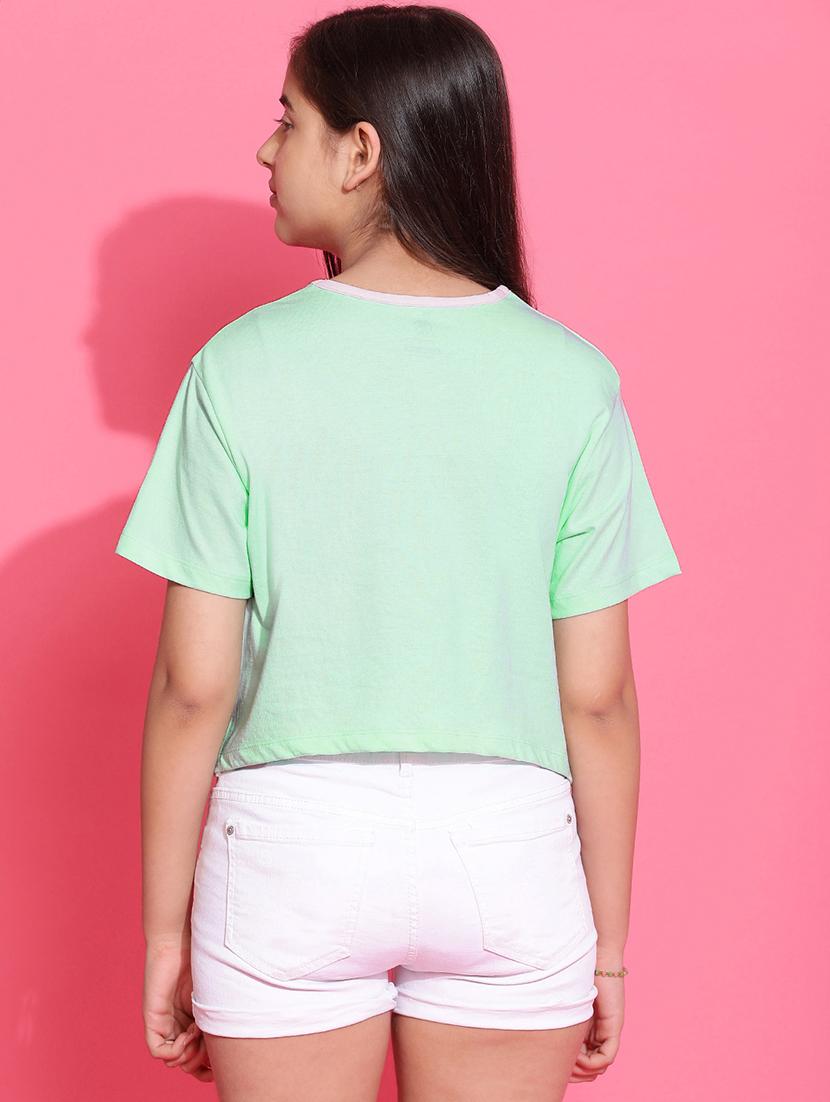 girls printed short sleeve crop tee - 21951173 - Standard Image - 3