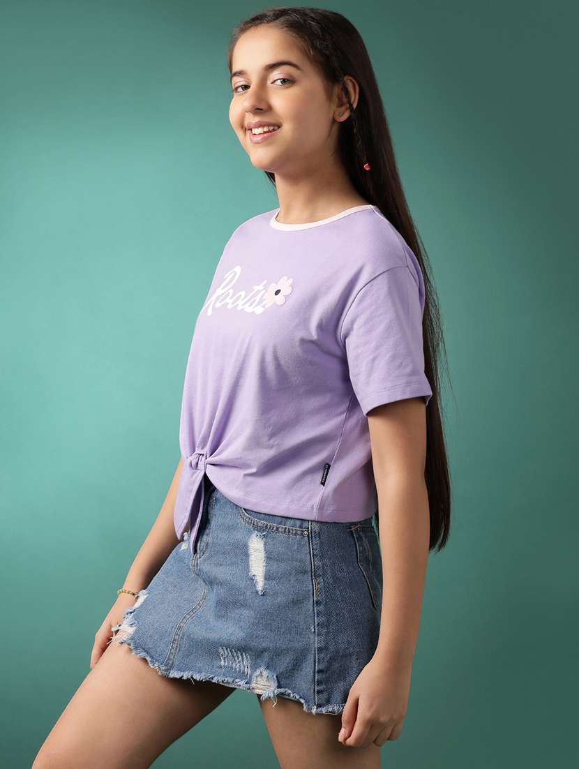 girls printed short sleeve crop tee - 21951174 -  Standard Image - 3