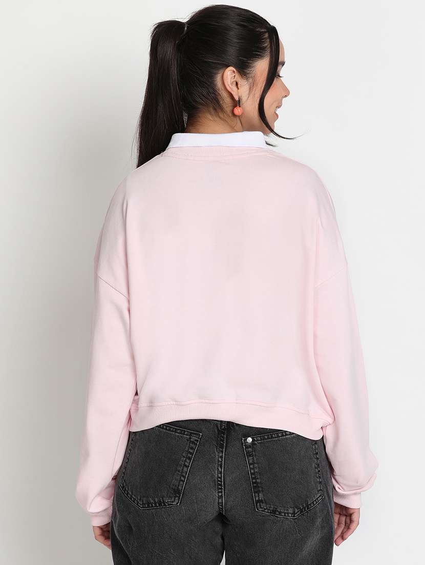 girls typographic print long sleev sweatshirt - 21951185 -  Standard Image - 3