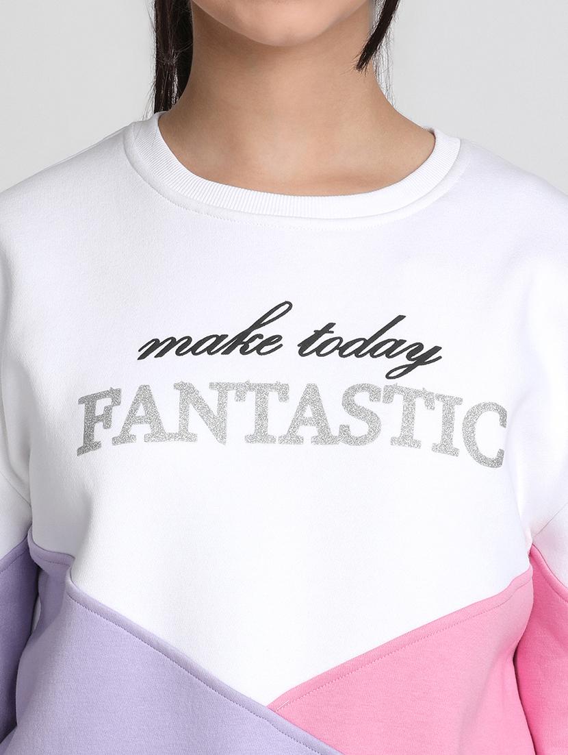 girls color blocked long sleeve sweatshirt - 21951186 - Standard Image - 5