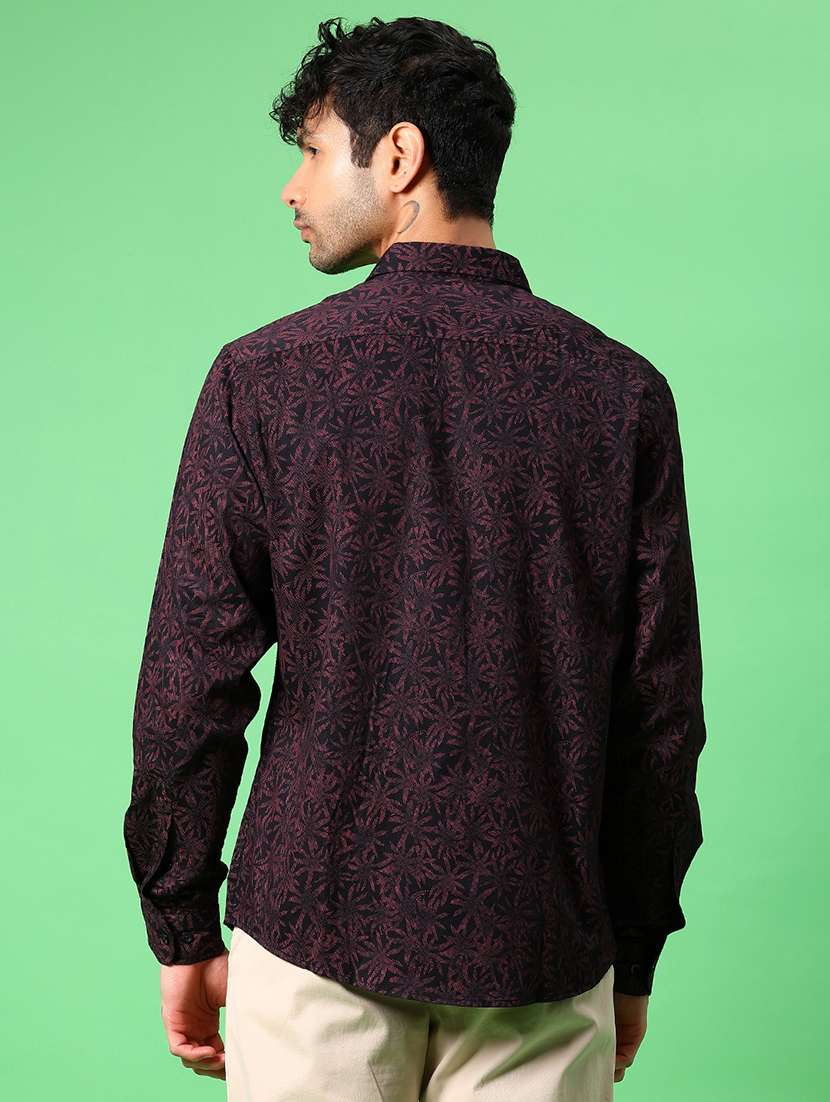 men printed long sleeve regular fit casual shirt - 21951361 -  Standard Image - 3