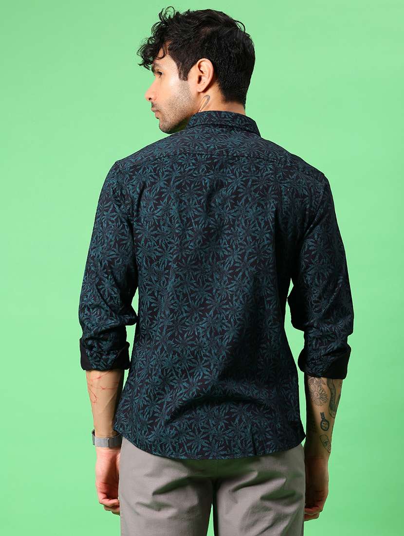 men printed long sleeve regular fit casual shirt - 21951366 -  Standard Image - 3