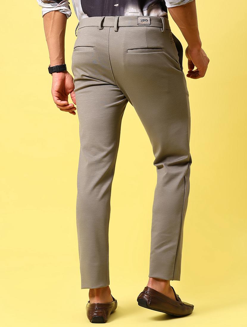 men solid mid rise slim fit chinos - 21951399 - Standard Image - 3