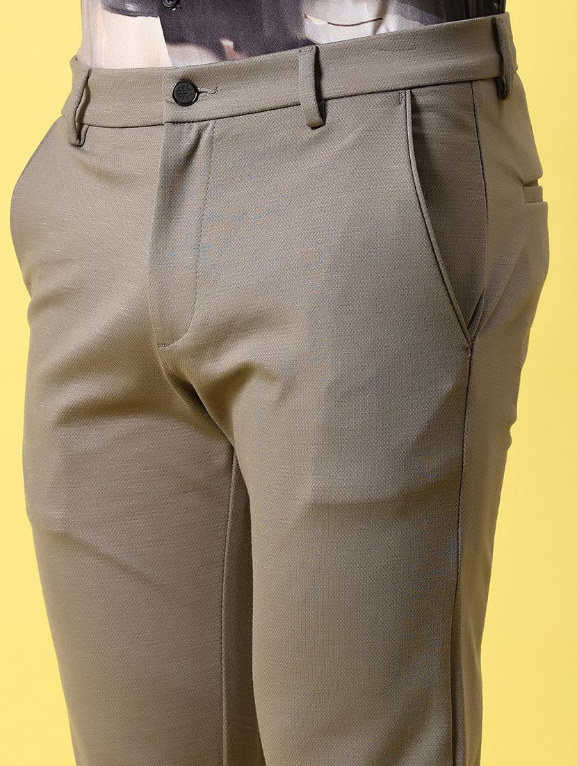 men solid mid rise slim fit chinos - 21951399 - Standard Image - 5