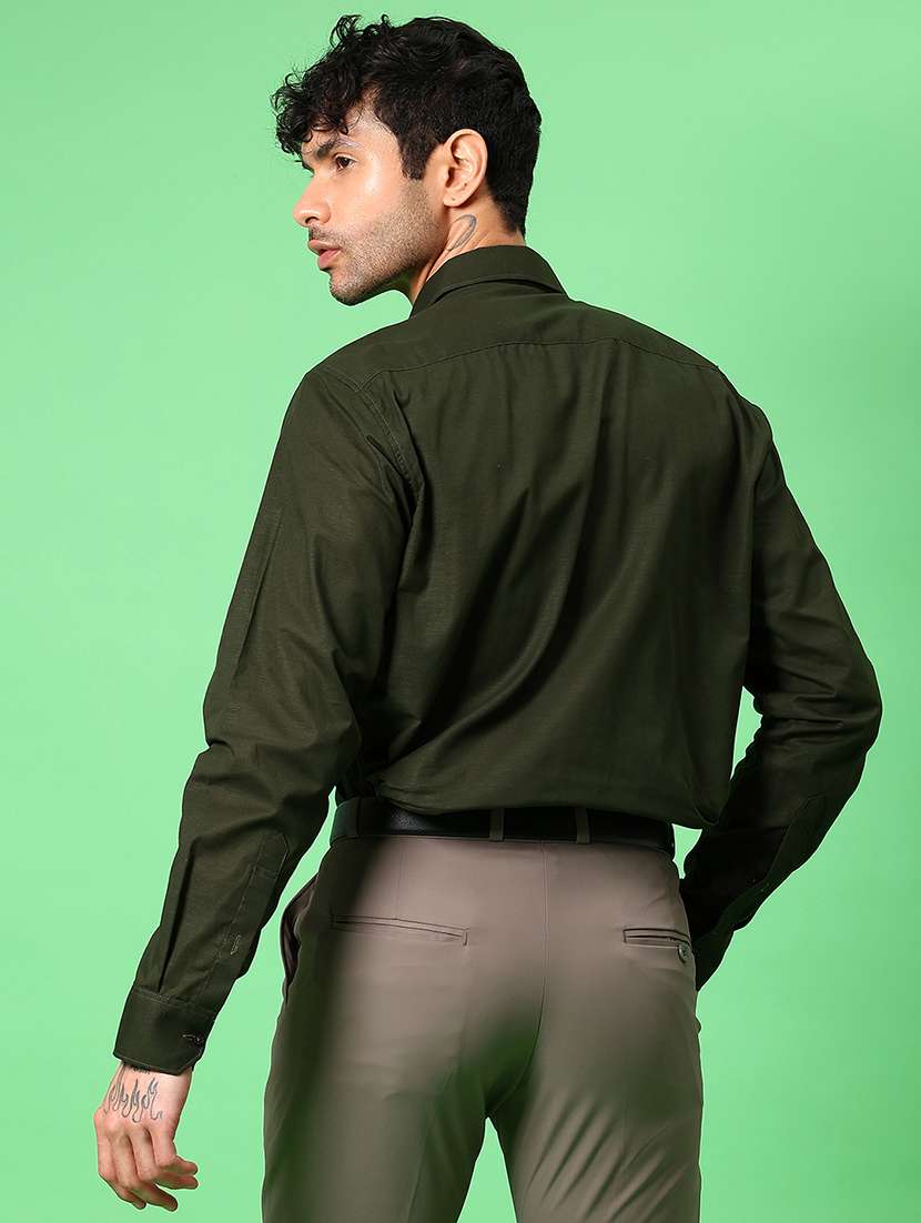 men solid collared long sleeve formal shirt - 21951400 -  Standard Image - 3