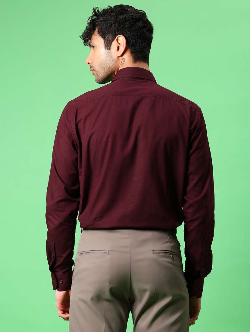 men solid collared long sleeve formal shirt - 21951404 -  Standard Image - 3