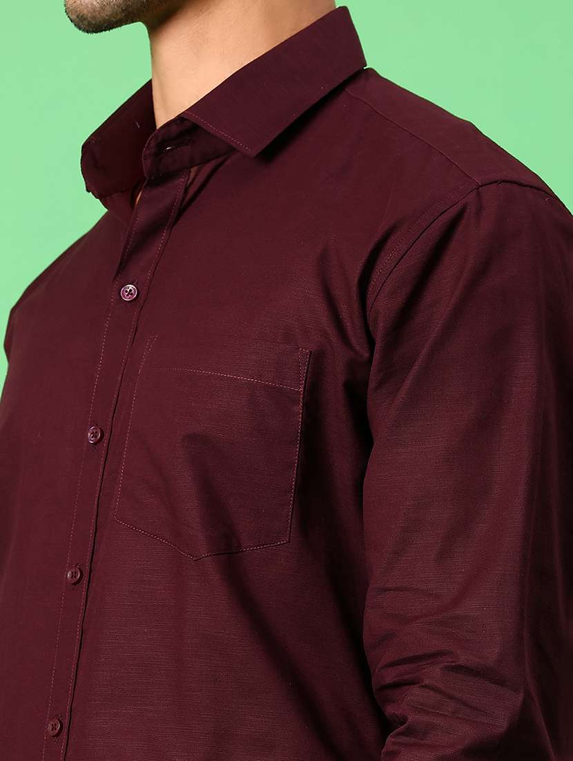 men solid collared long sleeve formal shirt - 21951404 -  Standard Image - 5