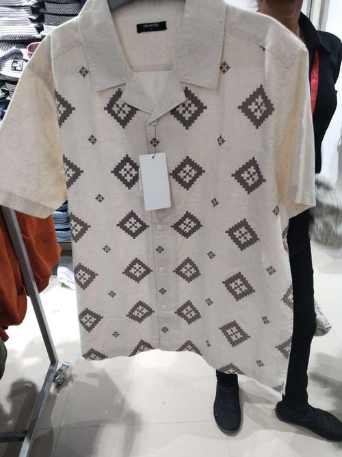 off white flax casual shirt - 21951407 - Standard Image - 0