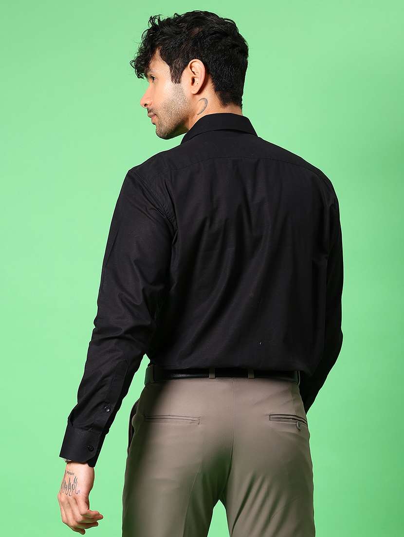 men solid collared long sleeve formal shirt - 21951421 -  Standard Image - 3