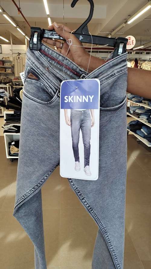 light grey cotton denim jeans - 21951425 -  Standard Image - 0