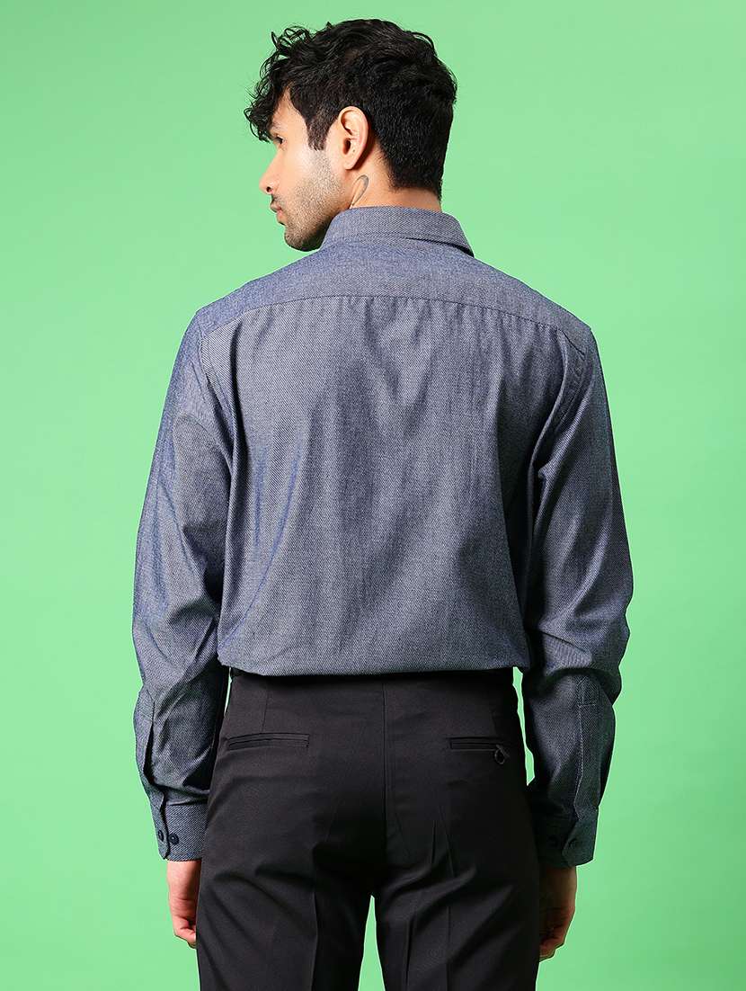 men solid long sleeve regular fit formal shirt - 21951426 - Standard Image - 3