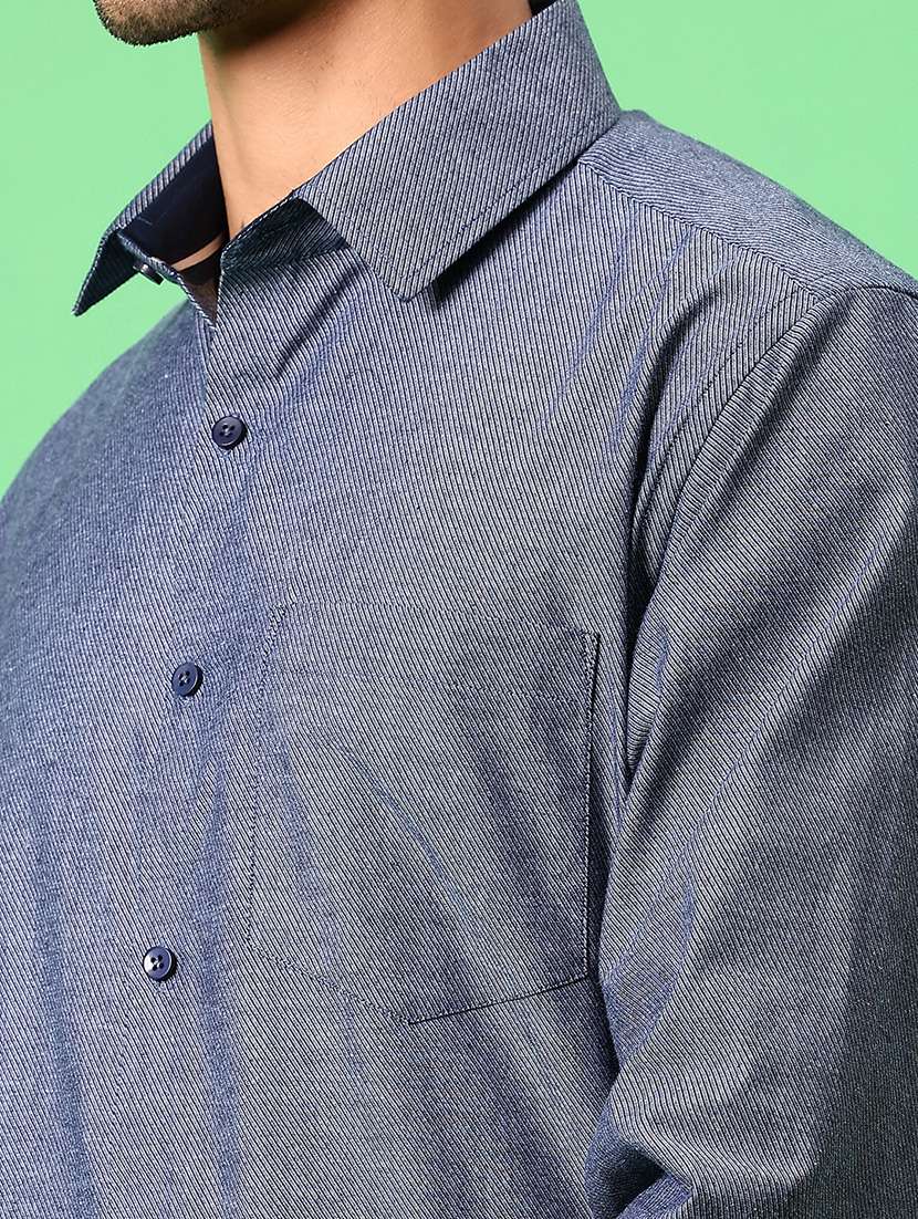 men solid long sleeve regular fit formal shirt - 21951426 - Standard Image - 5