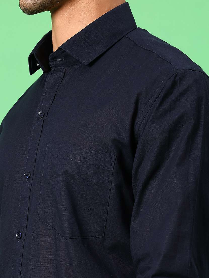 men solid collared long sleeve formal shirt - 21951427 -  Standard Image - 5