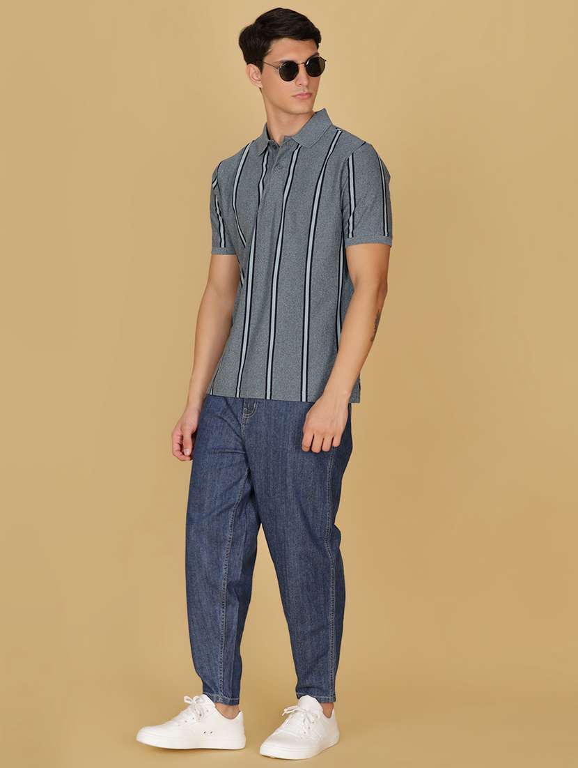 men striped short sleeve regular fit polo t-shirt - 21951449 -  Standard Image - 3