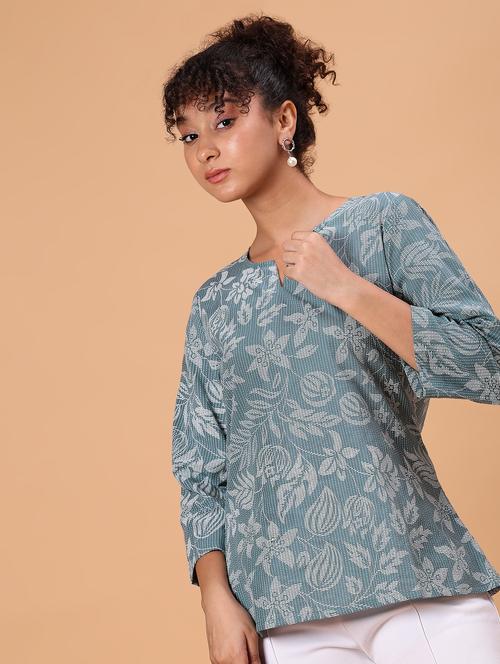women floral print notch neck straight kurti - 21951465 - Standard Image - 0