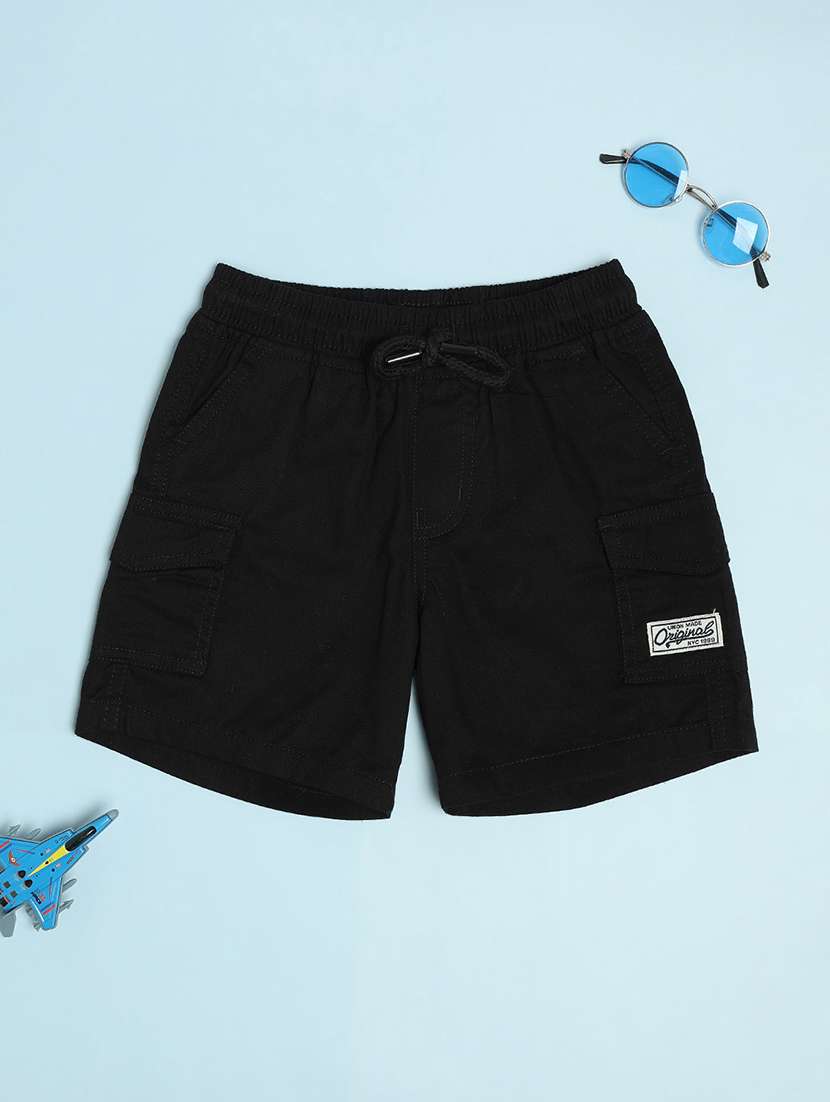girls black cotton shorts shorts and three-fourth