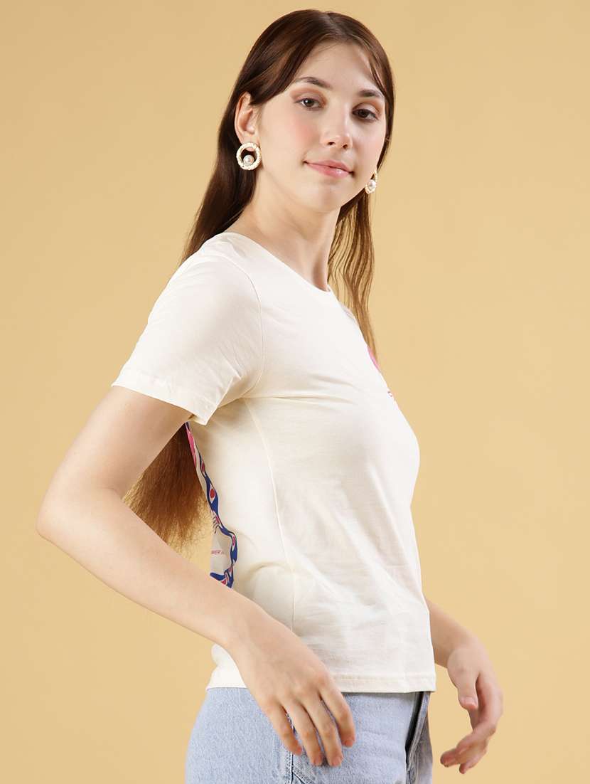 women front & back print short sleeve t-shirt - 21951539 -  Standard Image - 3