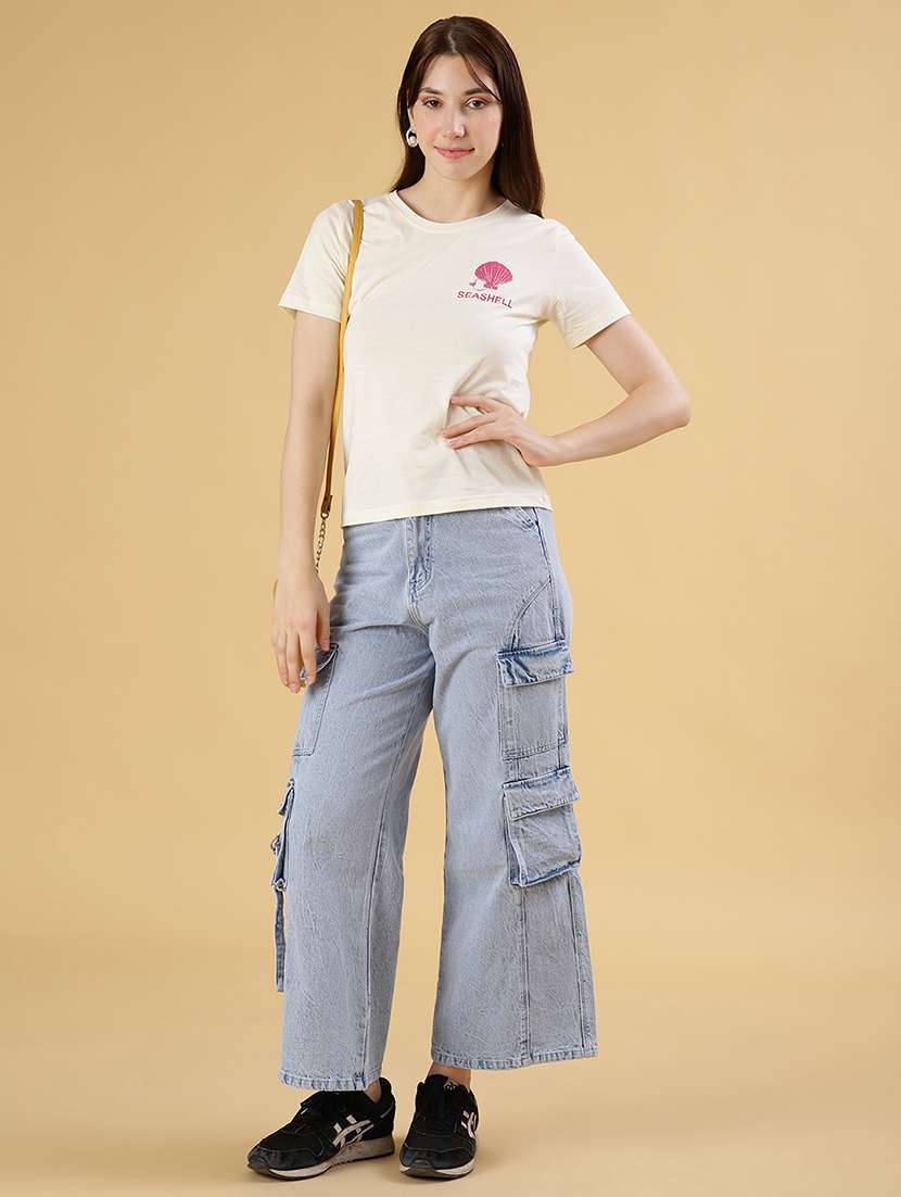 women front & back print short sleeve t-shirt - 21951539 -  Standard Image - 5