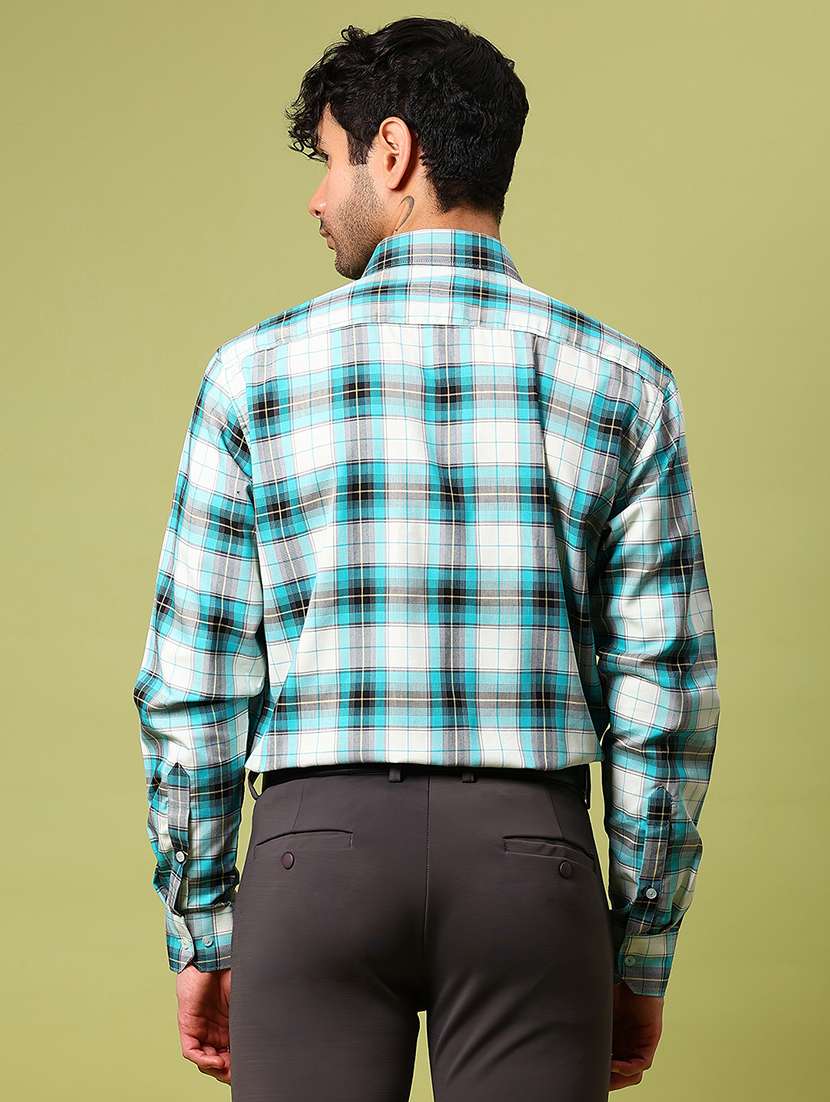 men checkered collared long sleeve formal shirt - 21951542 -  Standard Image - 3