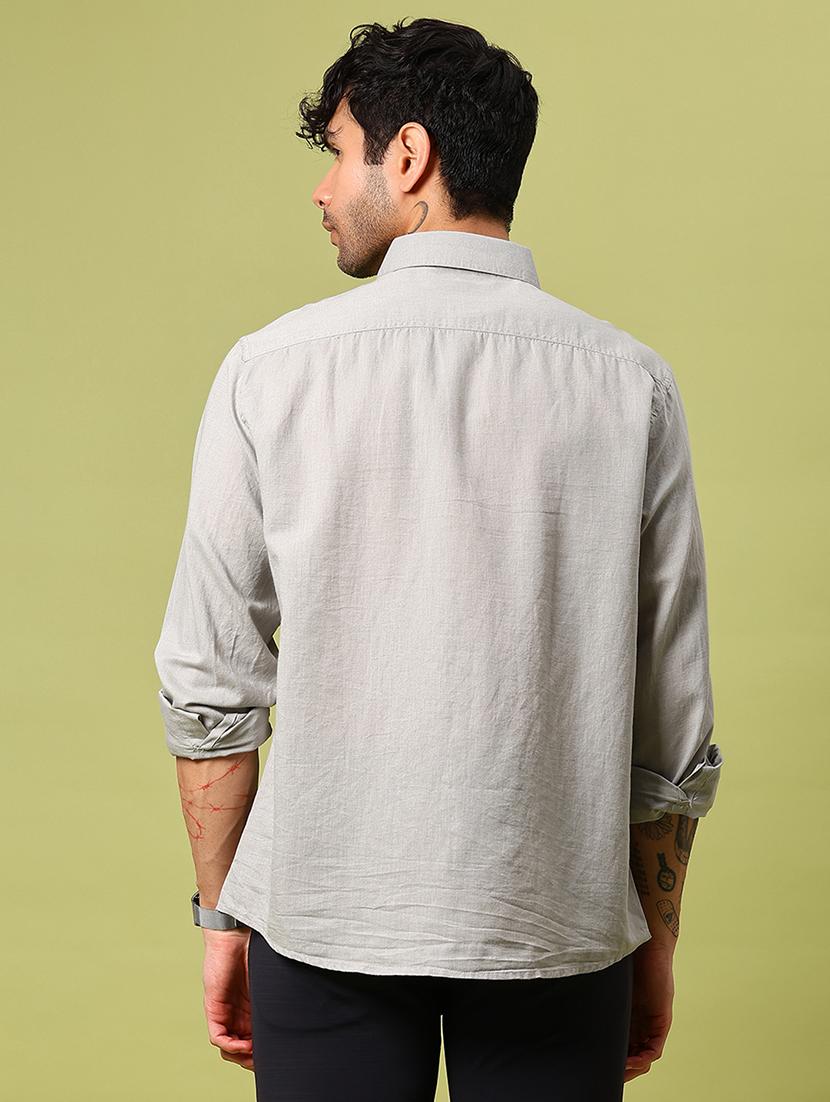 men solid long sleeve regular fit casual shirt - 21951543 - Standard Image - 3