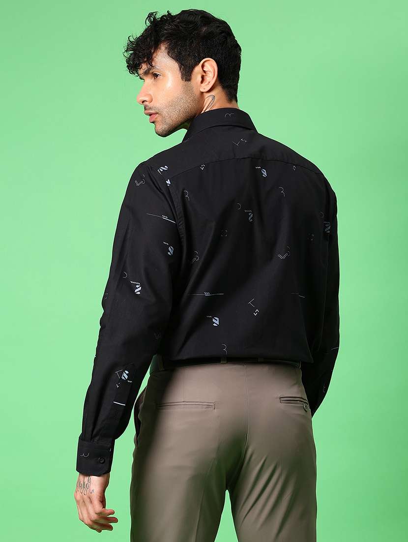 men printed long sleeve regular fit formal shirt - 21951550 -  Standard Image - 3