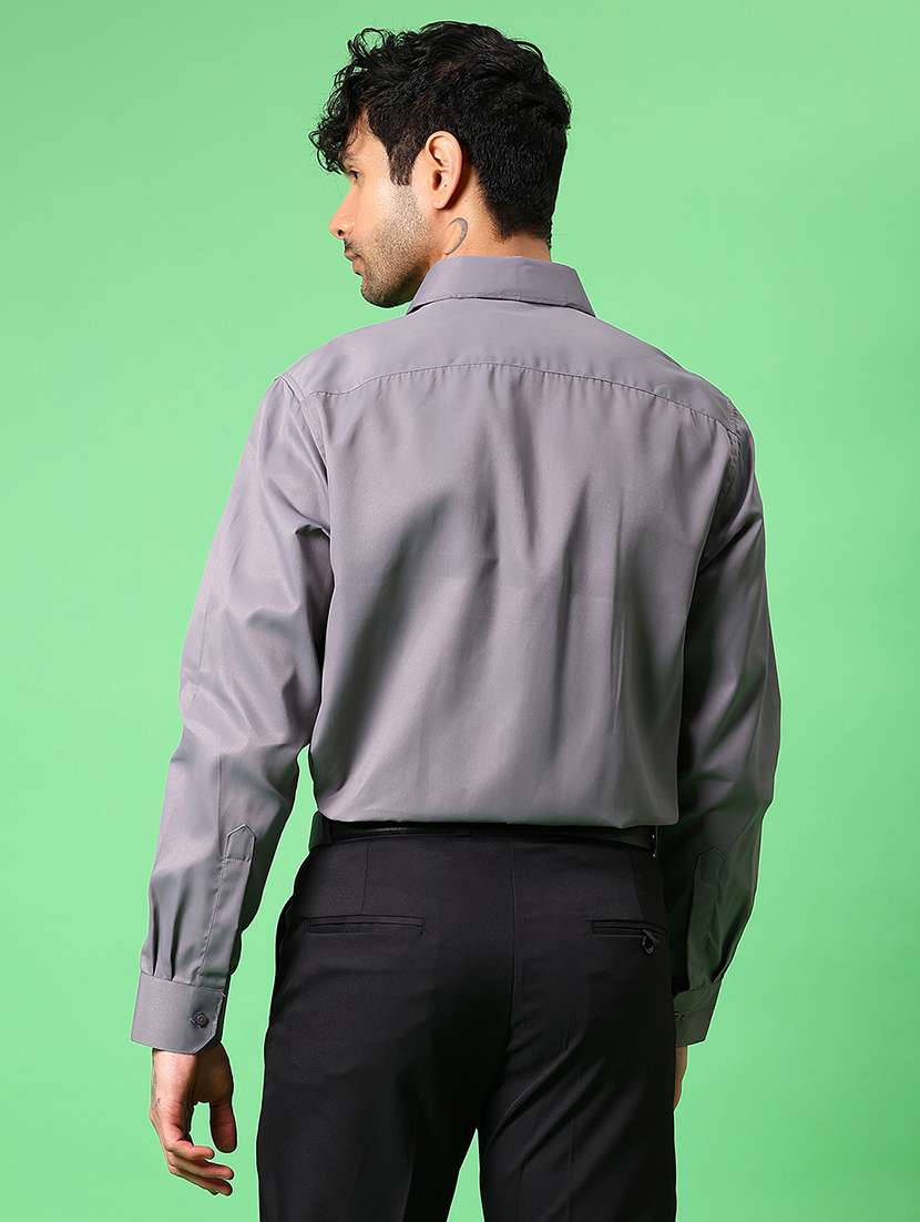 men solid collared long sleeve formal shirt - 21951559 -  Standard Image - 3