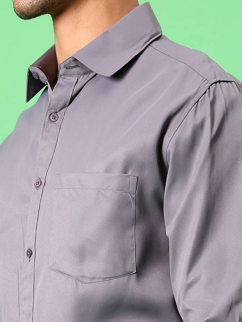 men solid collared long sleeve formal shirt - 21951559 -  Standard Image - 5