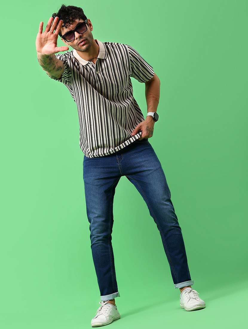 men striped short sleeve regular fit polo t-shirt - 21951571 -  Standard Image - 3