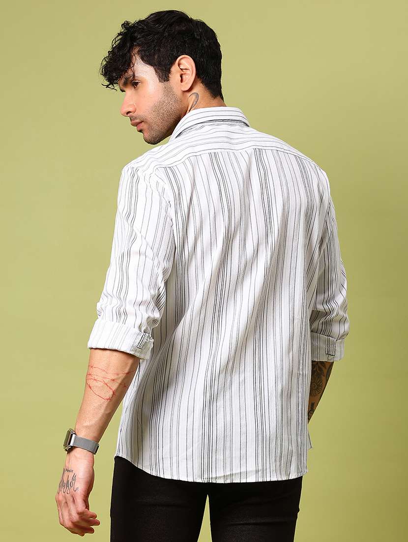 men striped long sleeve regular fit casual shirt - 21951575 -  Standard Image - 3