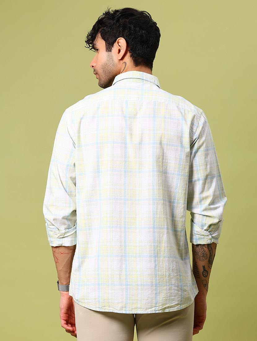 men checkered long sleeve regular fit casual shirt - 21951576 - Standard Image - 3