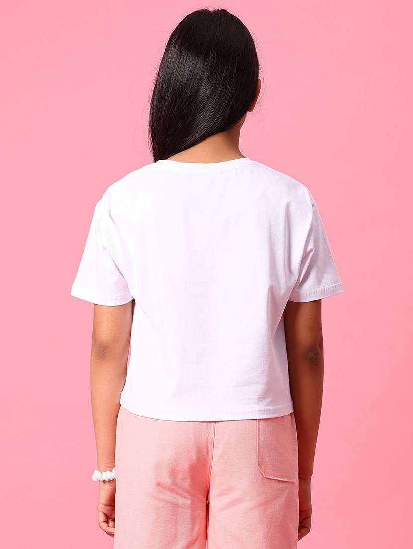 girls front print round neck t-shirt - 21951580 -  Standard Image - 5