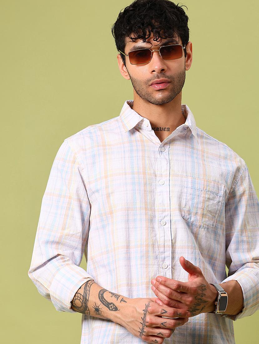 men checkered long sleeve regular fit casual shirt - 21951581 -  Zoom Image - 0