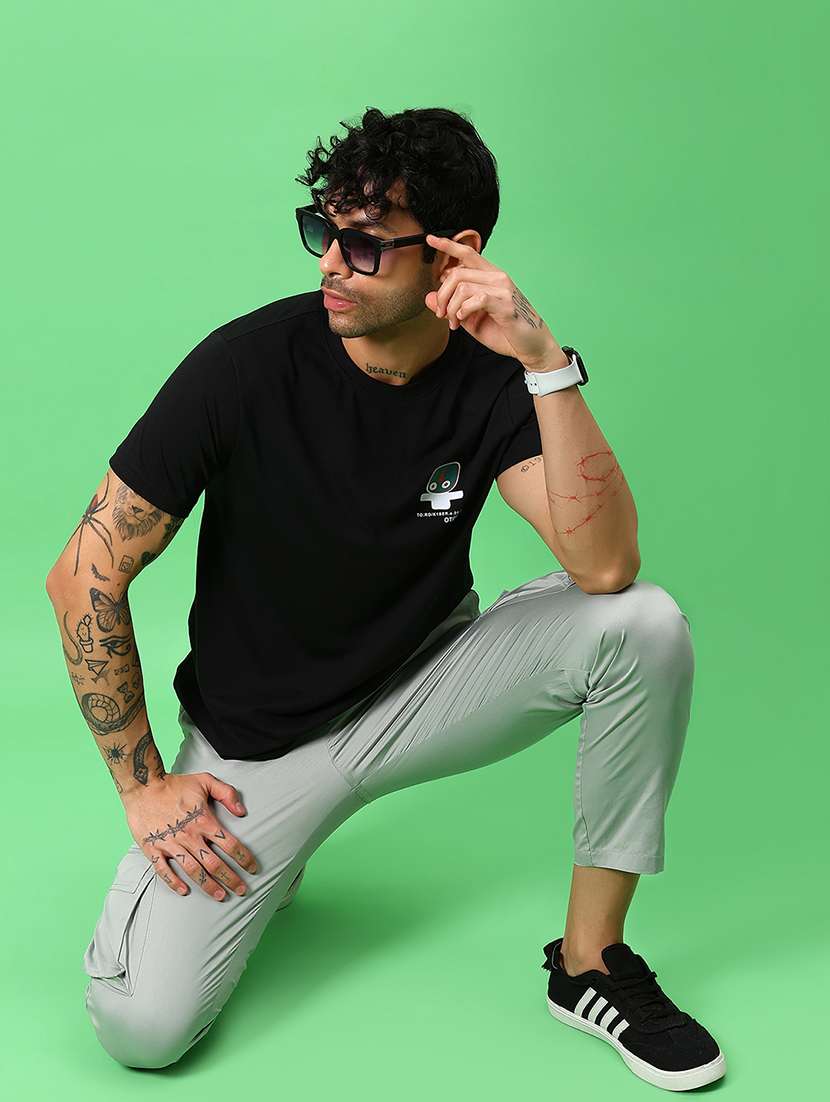 men front & back print round neck regular fit t-shirt - 21951582 -  Standard Image - 3