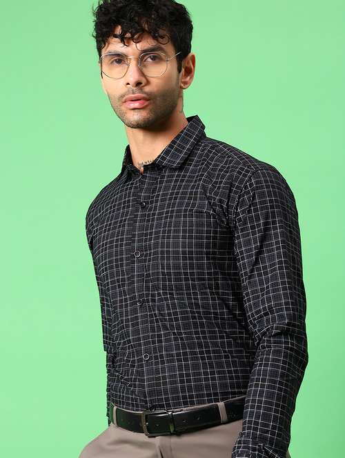 men checkered collared long sleeve shirt - 21951628 -  Standard Image - 0