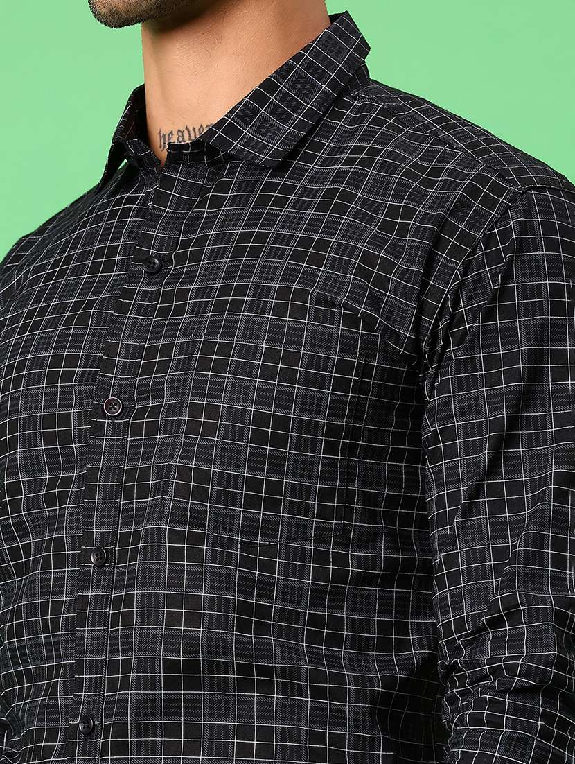 men checkered collared long sleeve shirt - 21951628 -  Standard Image - 5