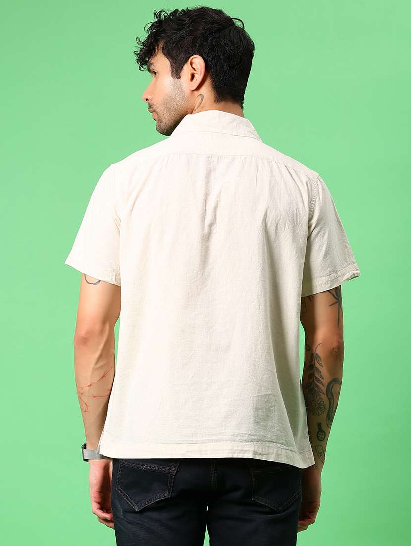 men geometric printed short sleeve casual shirt - 21951630 -  Standard Image - 3