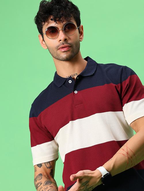 men color block short sleeve regular fit polo t-shirt - 21951657 - Standard Image - 0