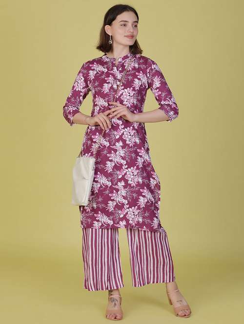 women printed kurta and palazzo set - 21951662 -  Standard Image - 0