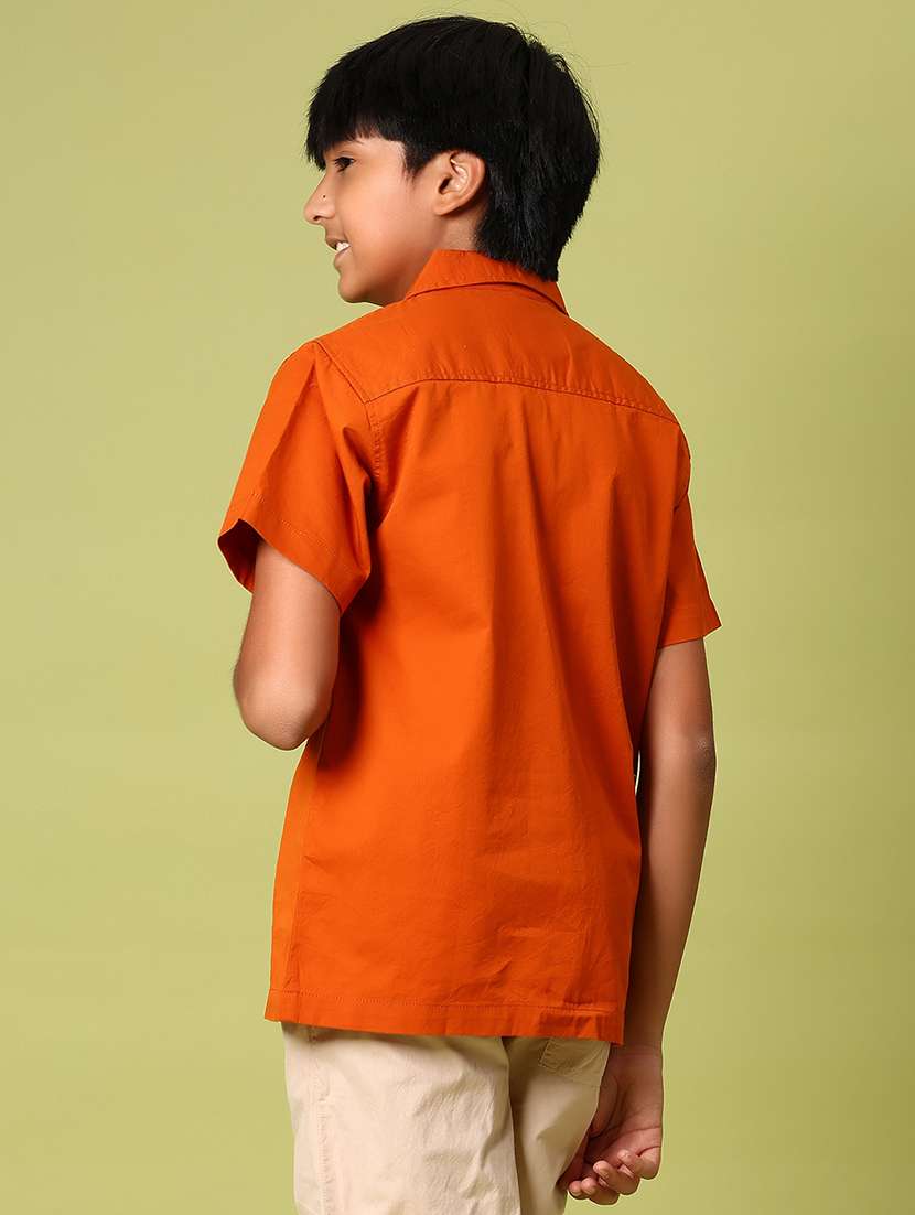 boys solid short sleeve casual shirt - 21951668 -  Standard Image - 3